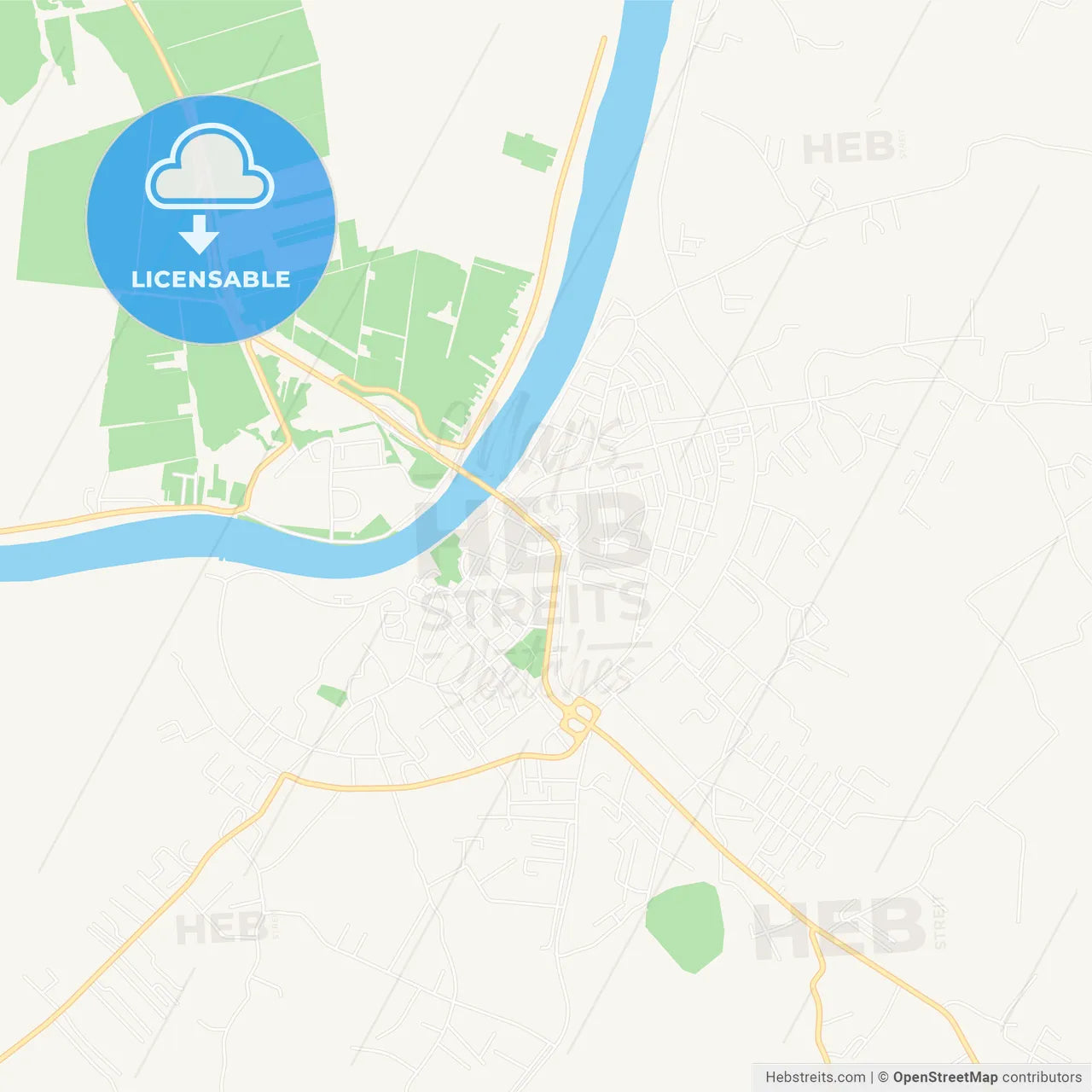 Gradiska, Bosnia and Herzegovina Vector Map - Classic Colors