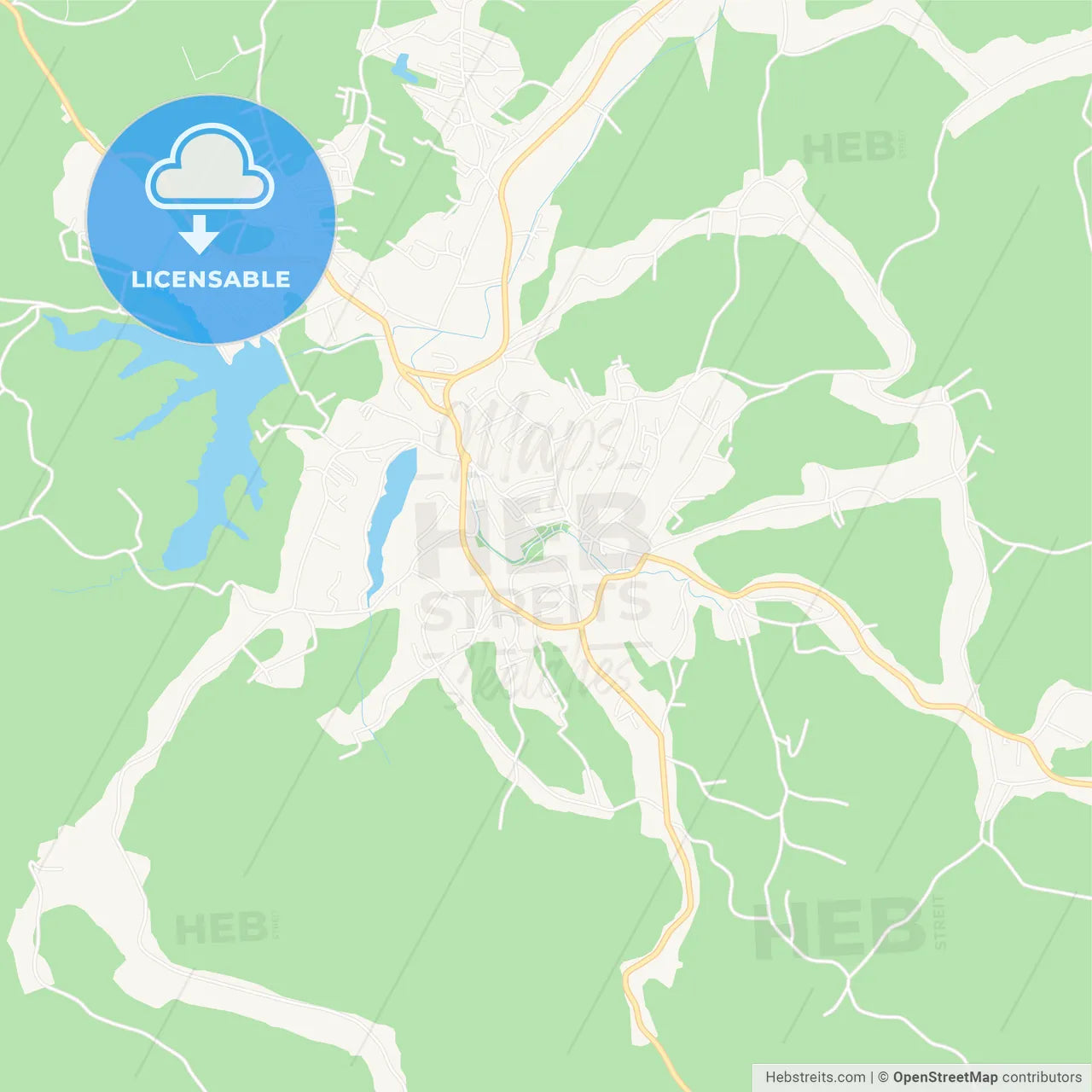 Gradacac, Bosnia and Herzegovina Vector Map - Classic Colors