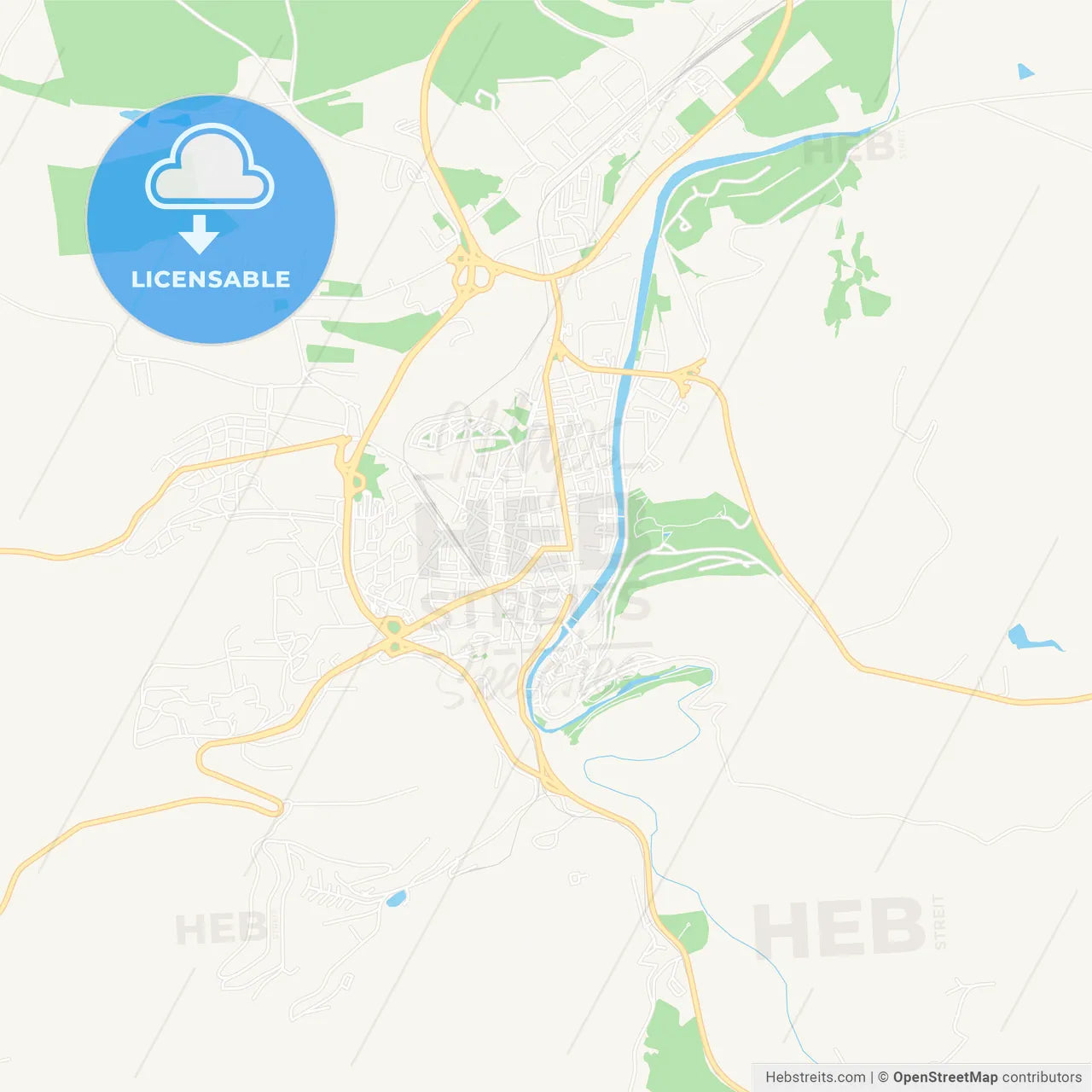 Lovech, Bulgaria Vector Map - Classic Colors