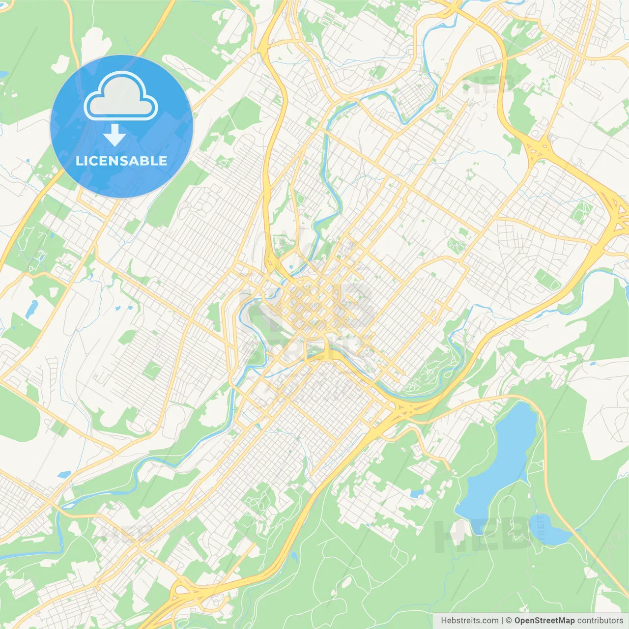 Empty vector map of Scranton, Pennsylvania, USA