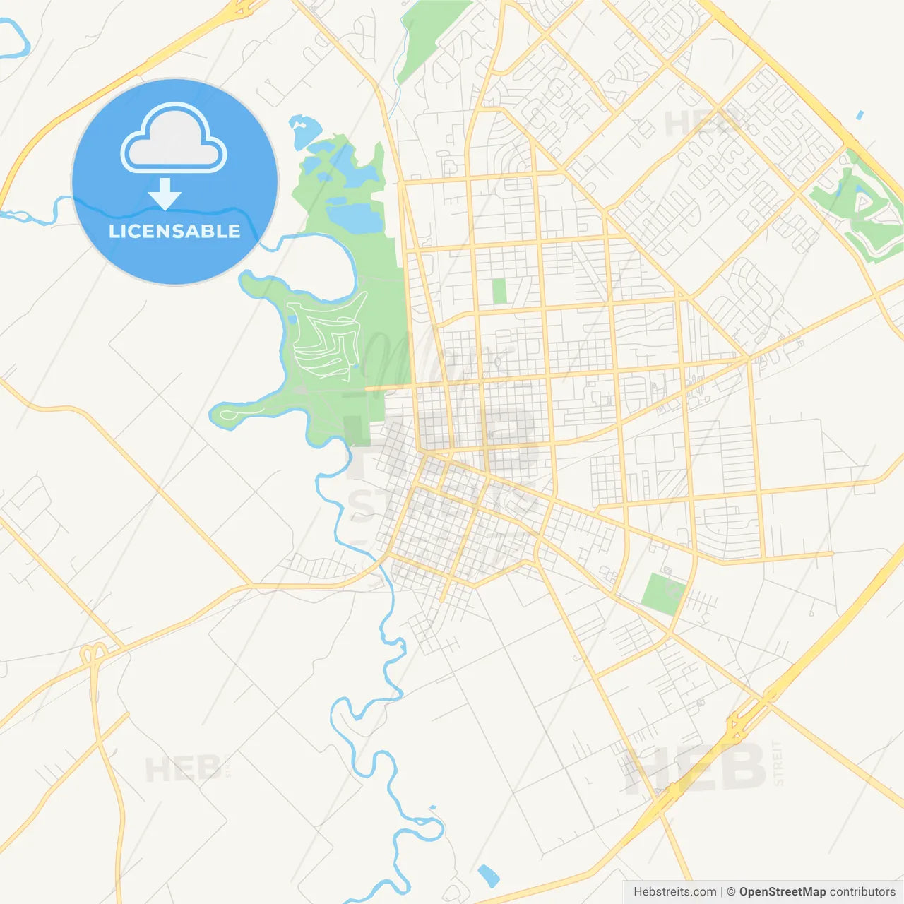 Empty vector map of Victoria, Texas, USA