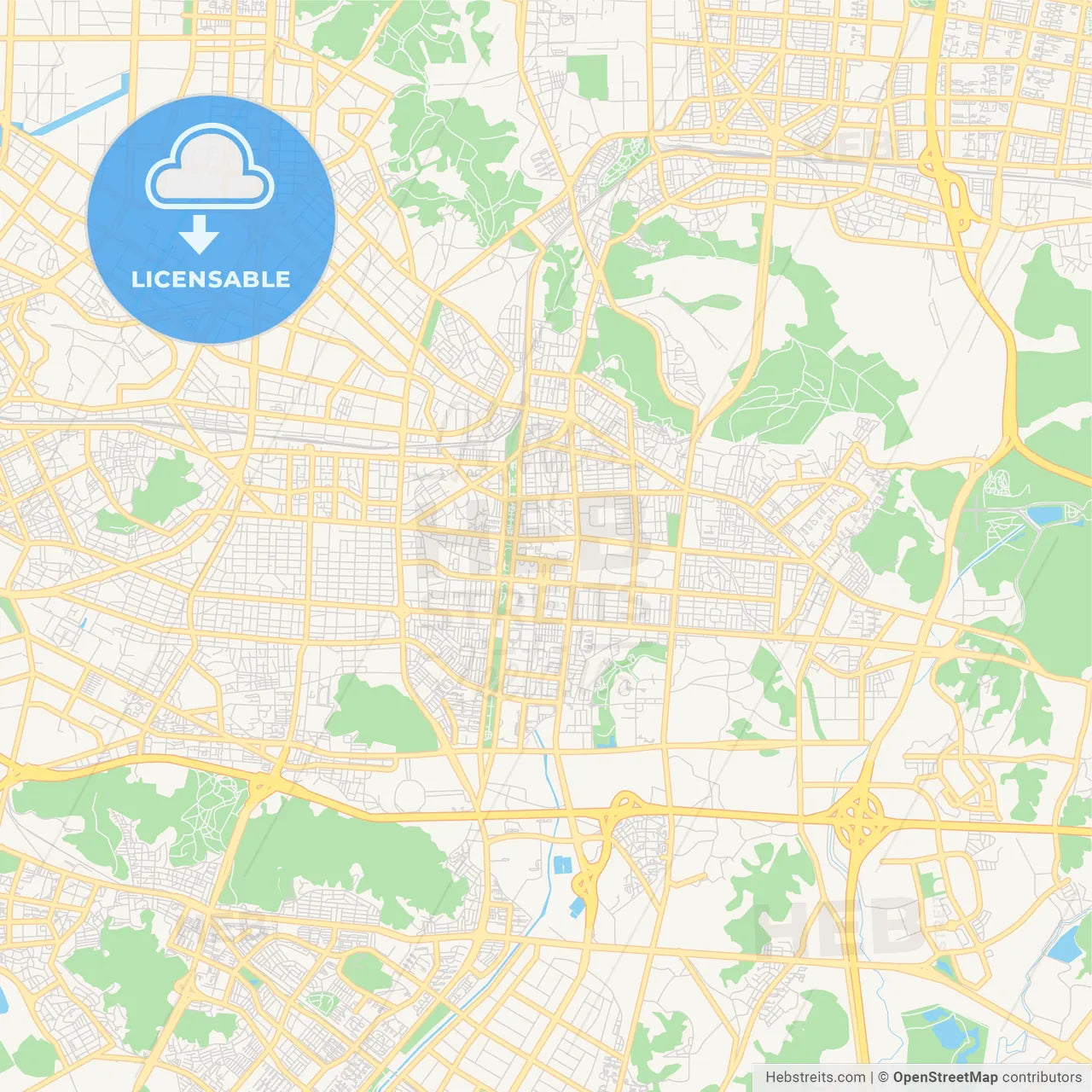 Printable street map of Incheon, South Korea
