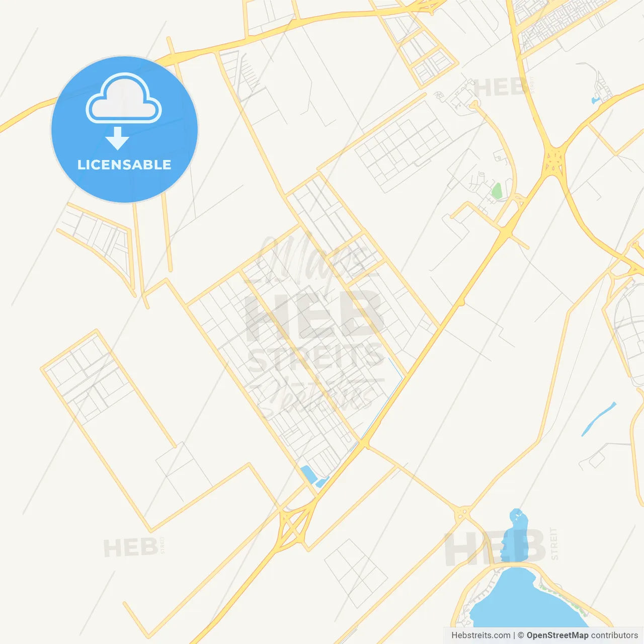 Printable street map of Dhahran, Saudi Arabia