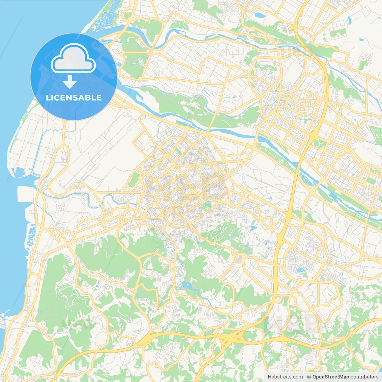 Printable street map of Hsinchu, Taiwan