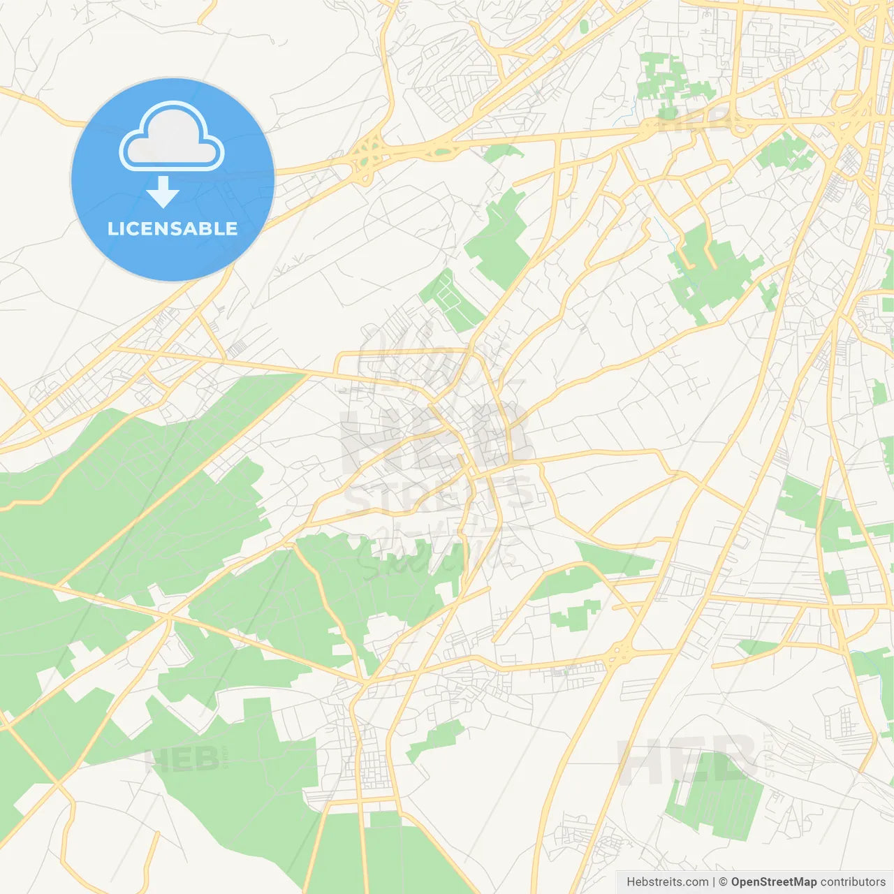 Printable street map of Darayya, Syria