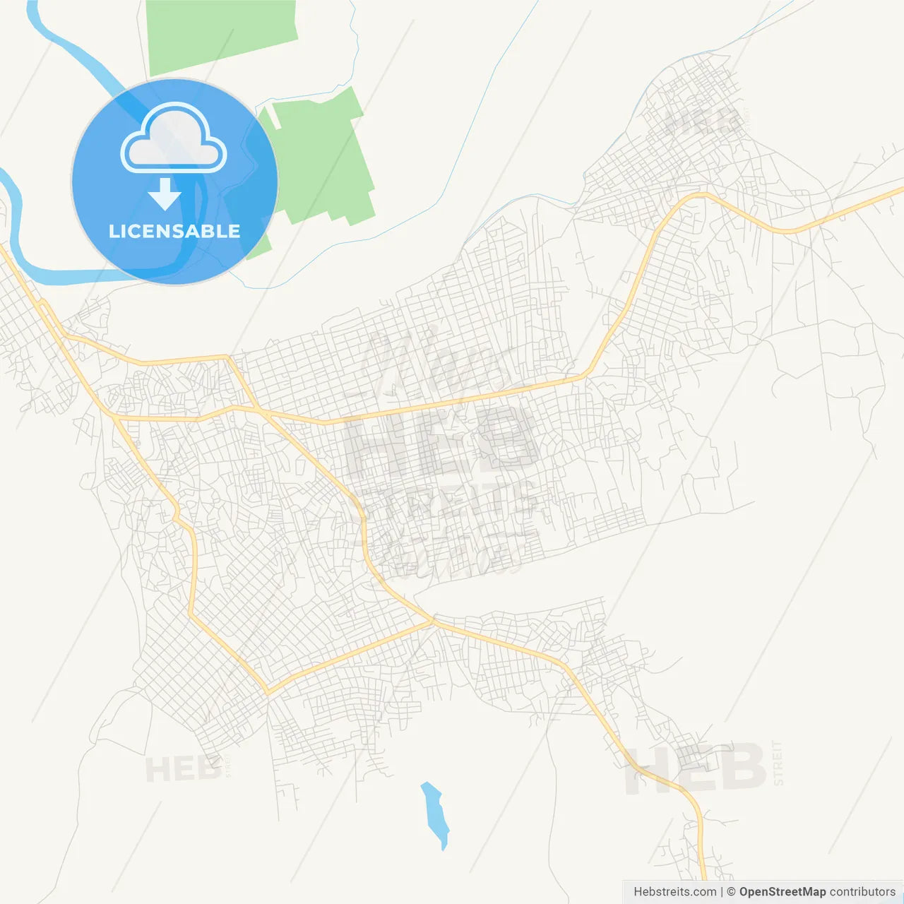 Printable street map of Xai-Xai, Mozambique