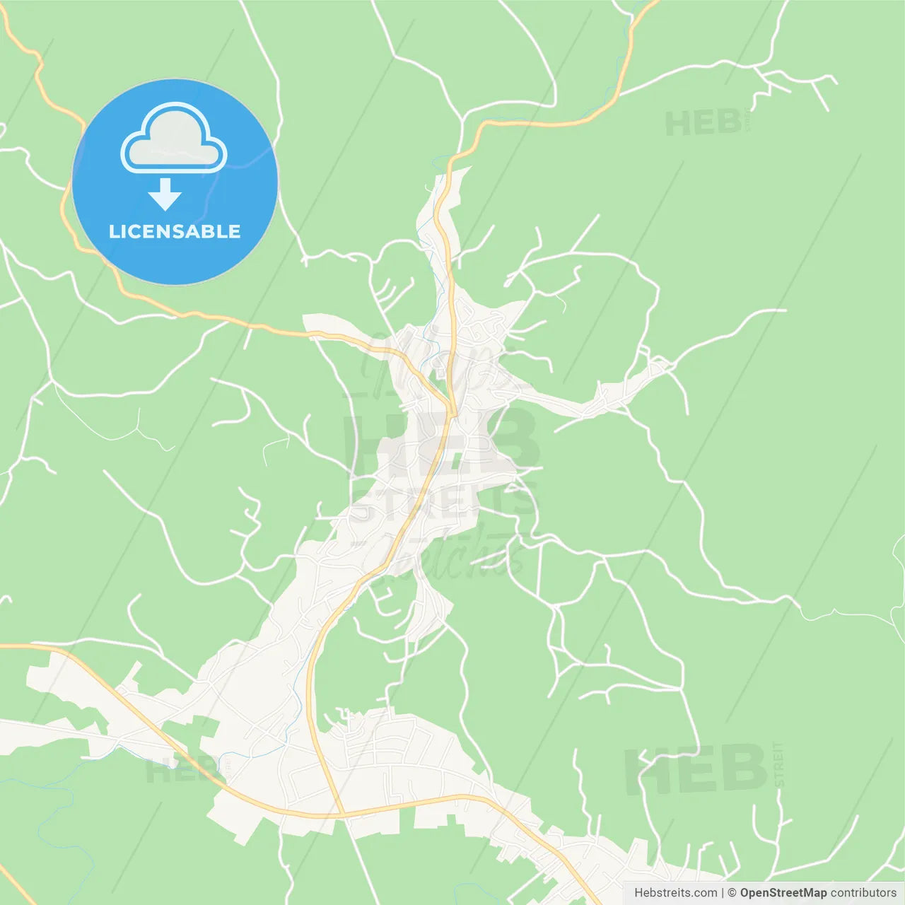 Gracanica, Bosnia and Herzegovina Vector Map - Classic Colors