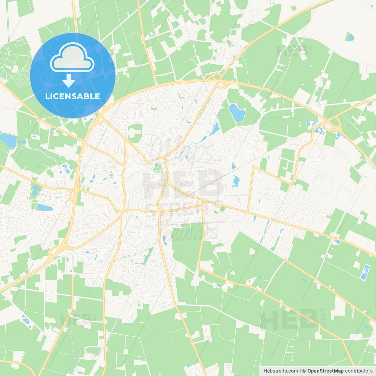 Cloppenburg, Germany Vector Map - Classic Colors