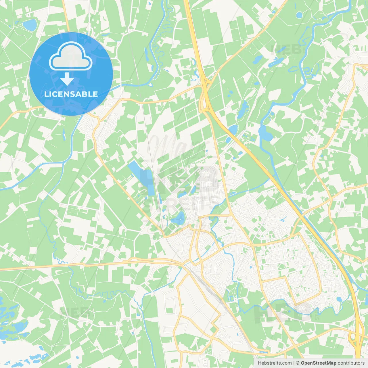 Boxtel, Netherlands Vector Map - Classic Colors