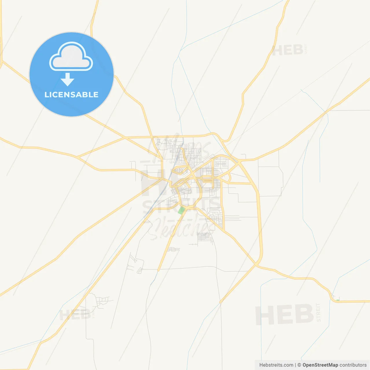 Printable street map of Rahim Yar Khan, Pakistan