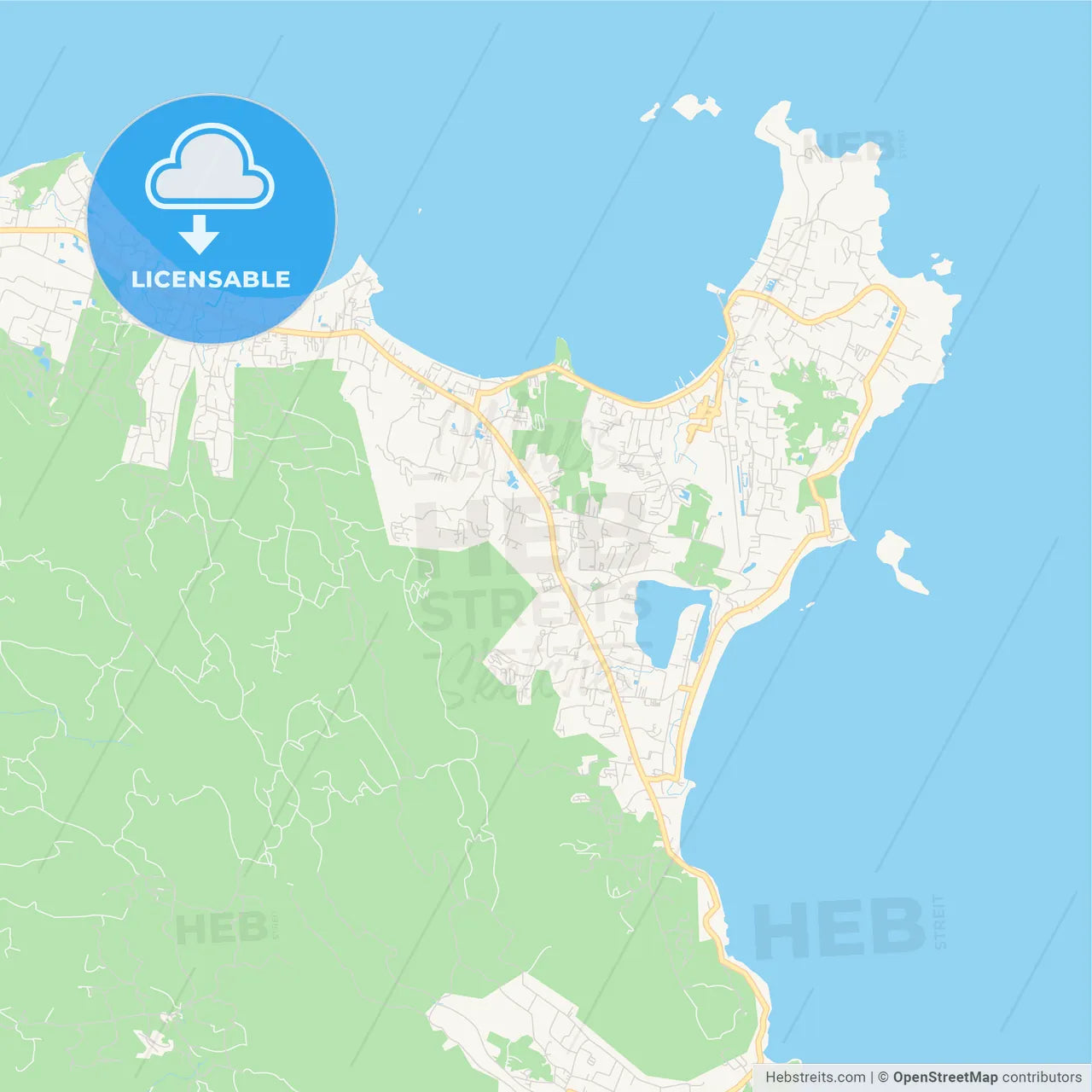 Printable street map of Ko Samui, Thailand