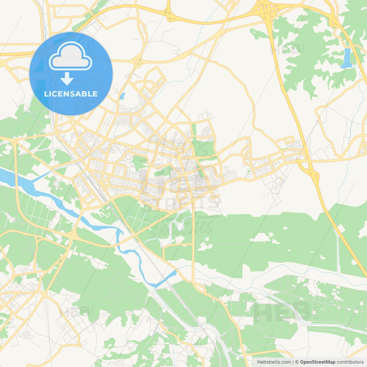 Printable street map of Pyeongtaek, South Korea
