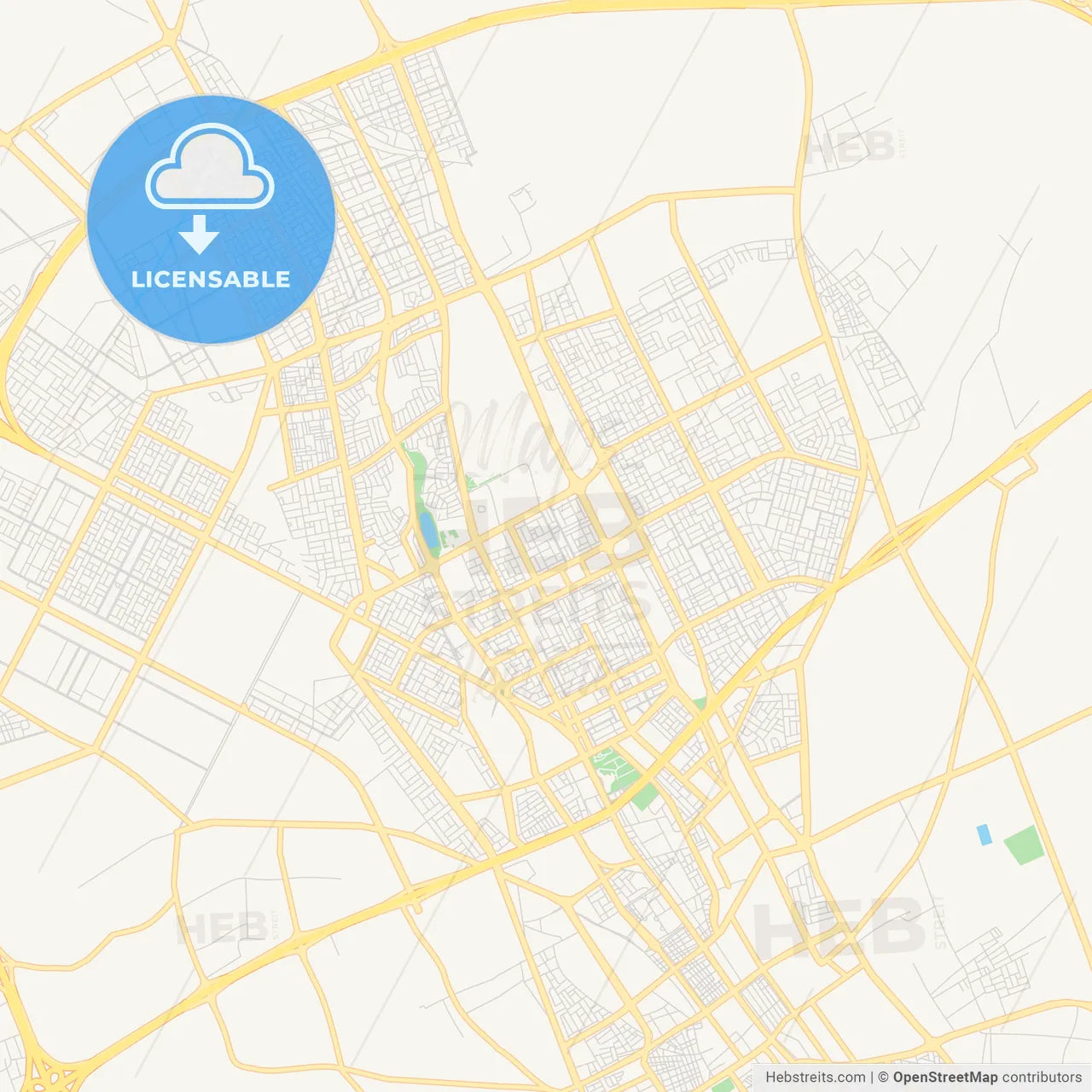 Printable street map of Buraydah, Saudi Arabia