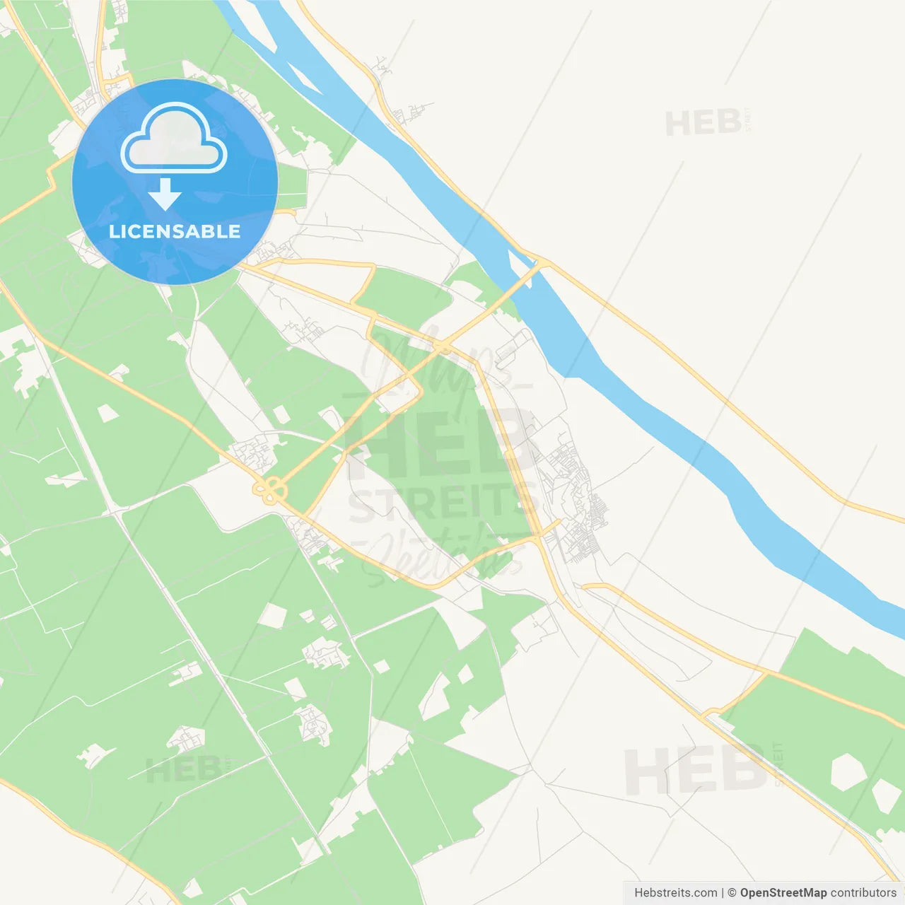 Printable street map of Jirja, Egypt