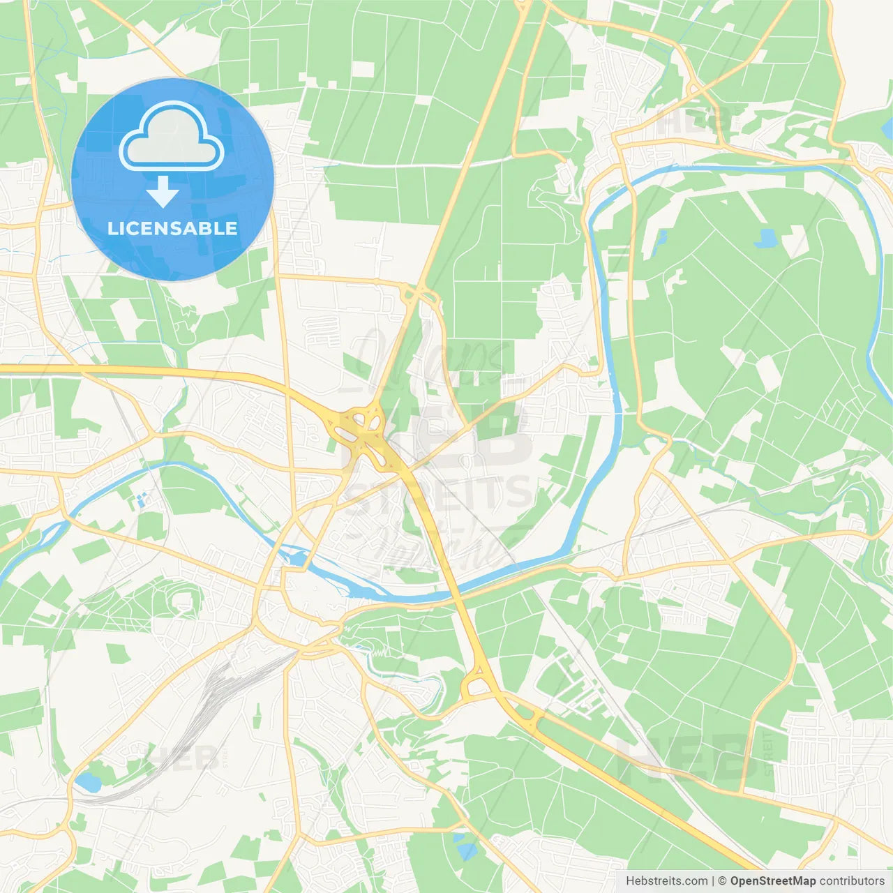 Limburg an der Lahn, Germany Vector Map - Classic Colors