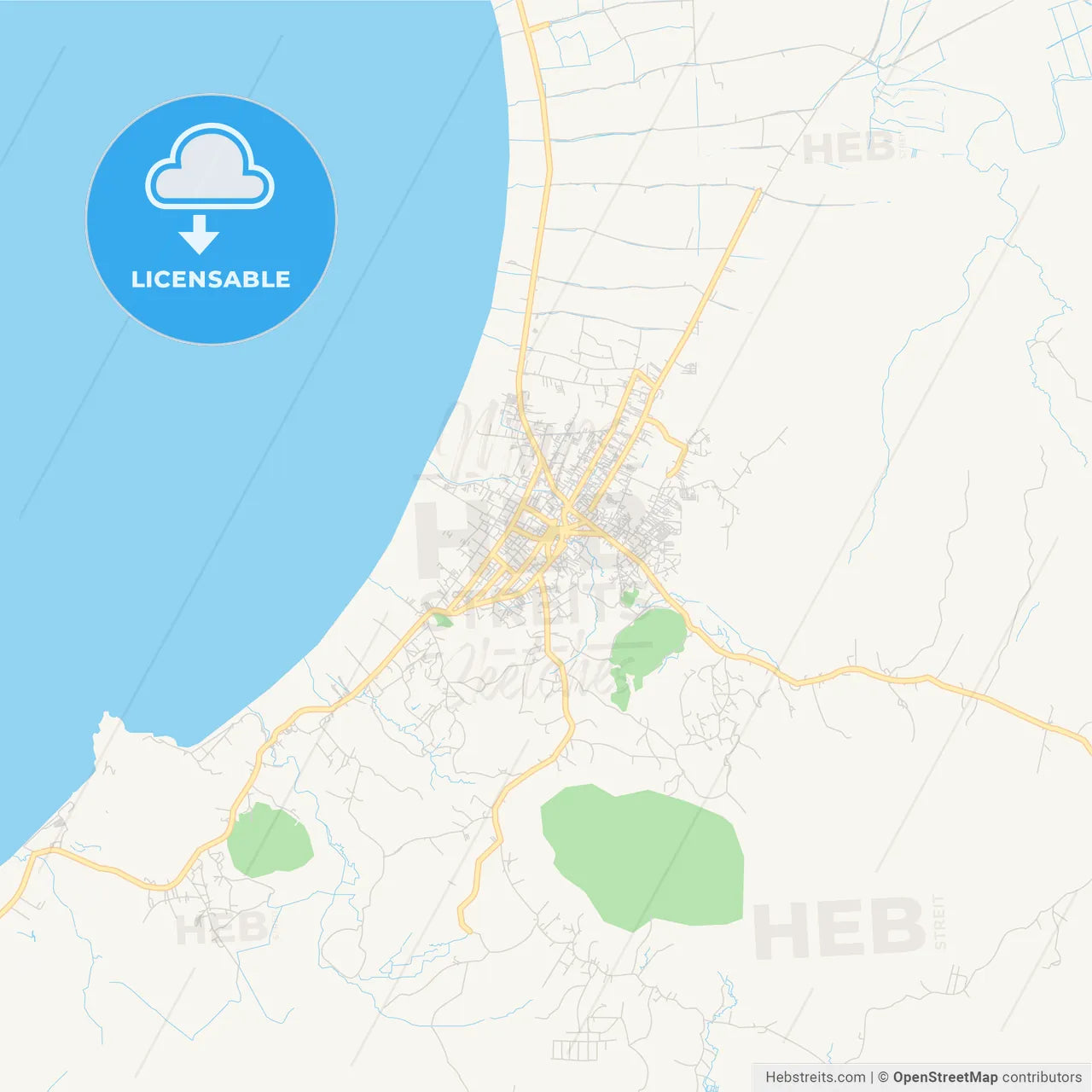 Printable street map of Singkawang, Indonesia