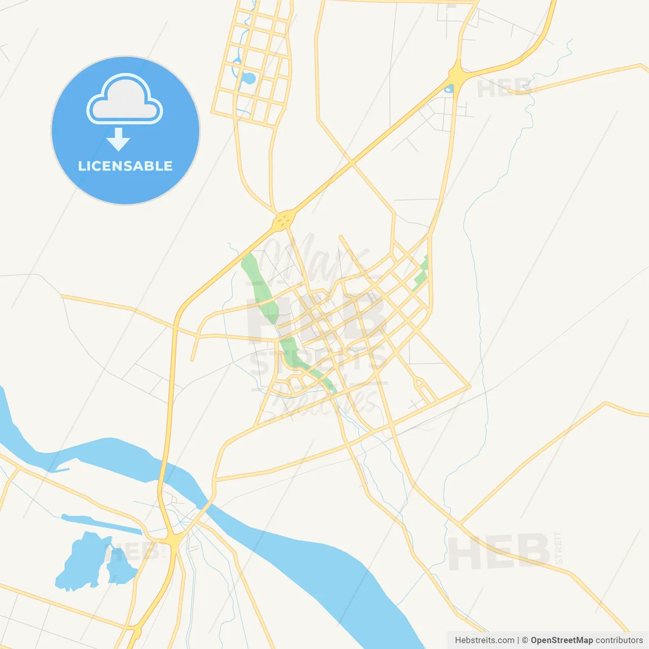 Printable street map of Aksu, China