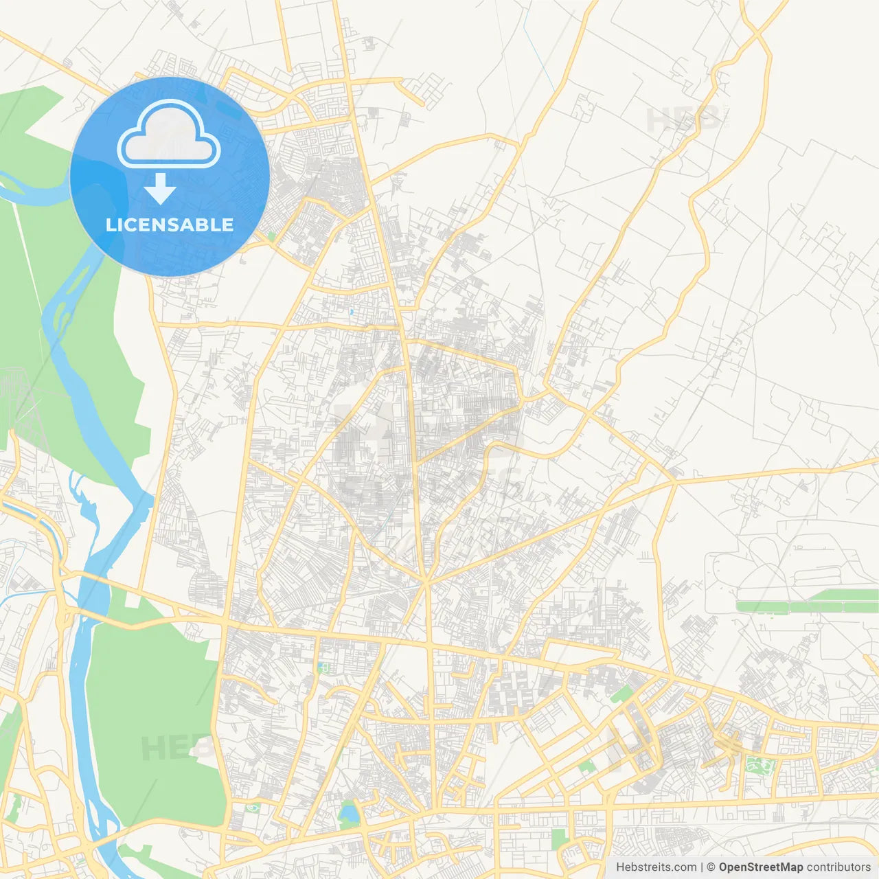 Printable street map of Loni, India