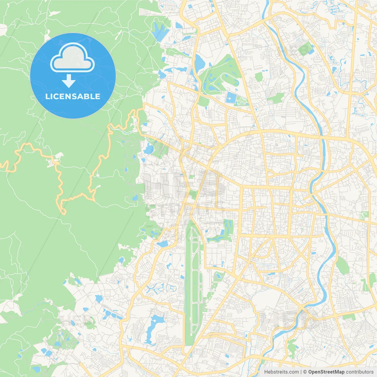 Printable street map of Chiang Mai, Thailand
