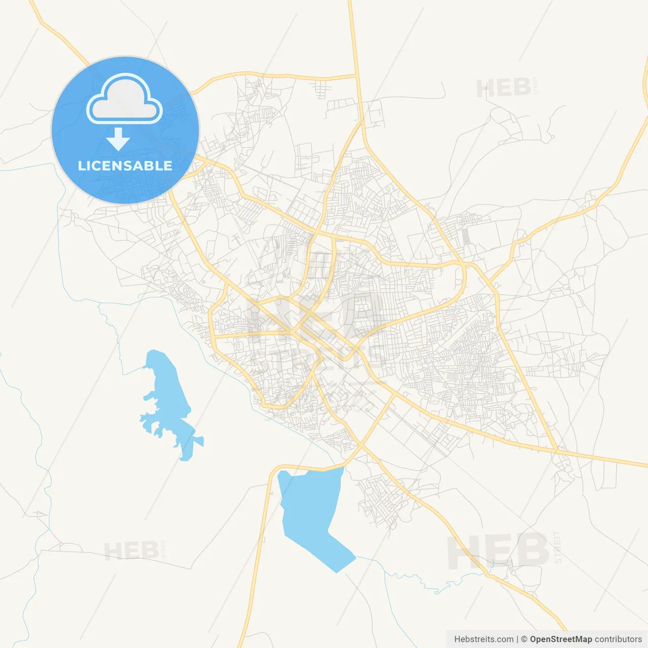 Printable street map of Gusau, Nigeria