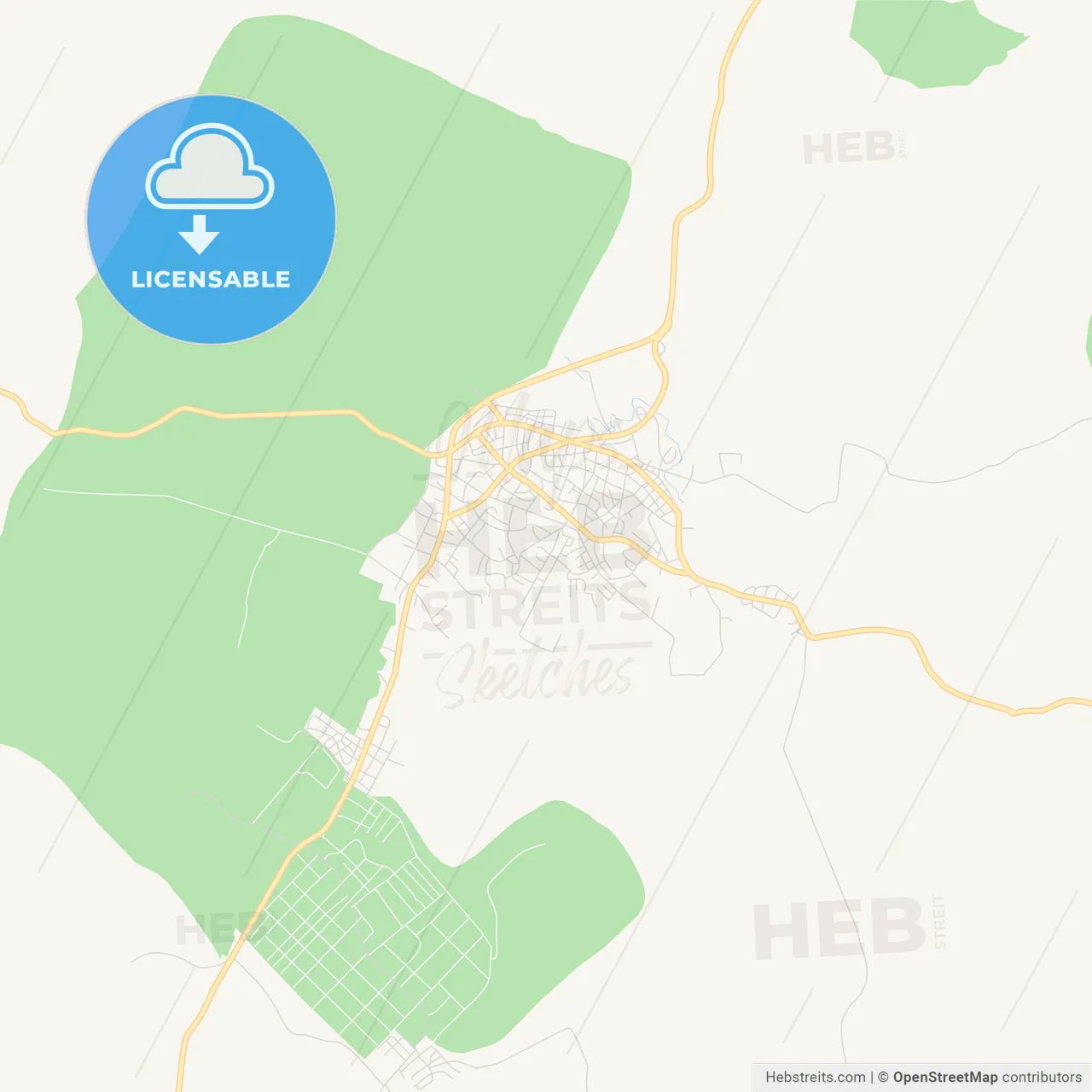 Printable street map of Loum, Cameroon