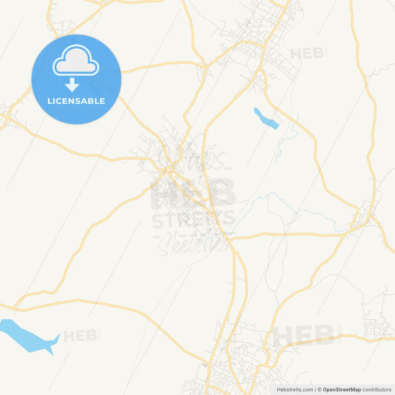 Printable street map of Inisa, Nigeria