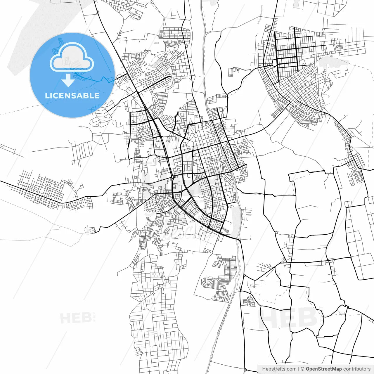 Vector PDF map of Ica, Peru