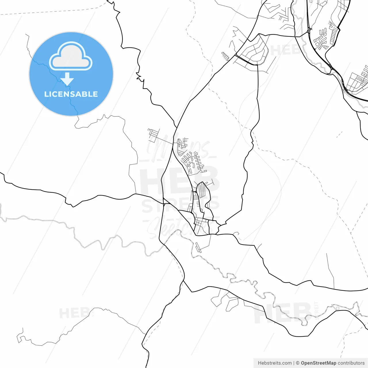 Vector PDF map of Cua, Venezuela