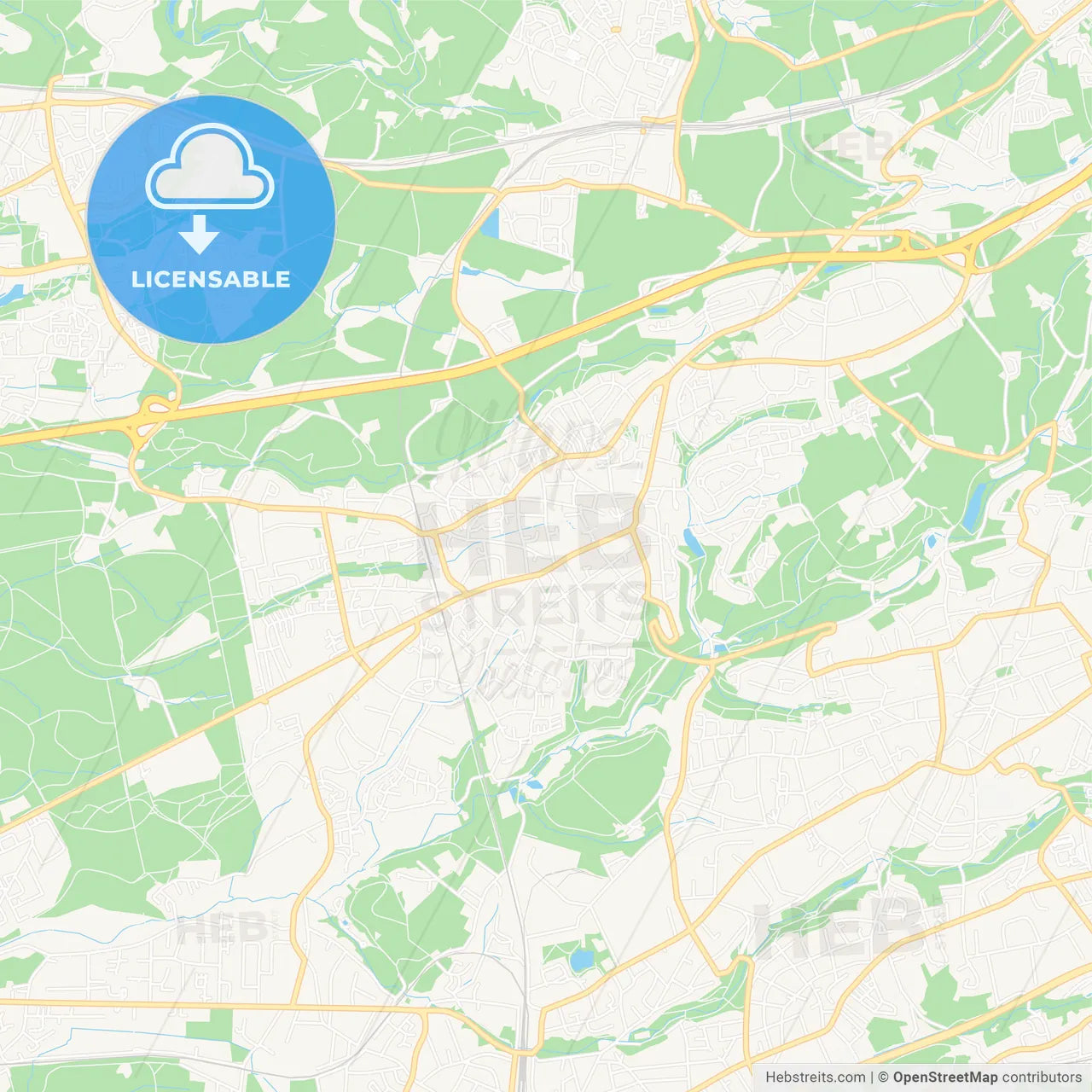 Haan, Germany Vector Map - Classic Colors