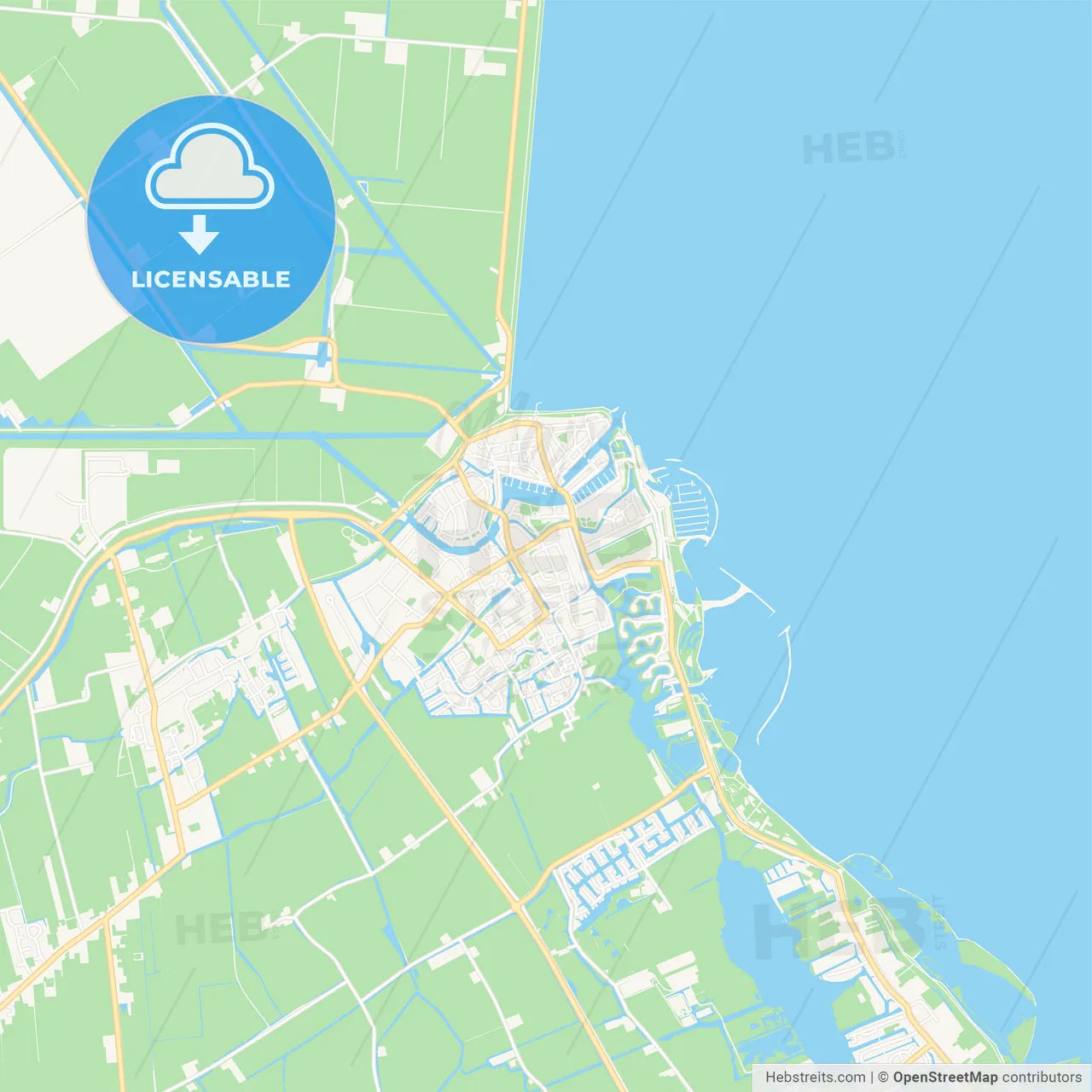 Medemblik, Netherlands Vector Map - Classic Colors
