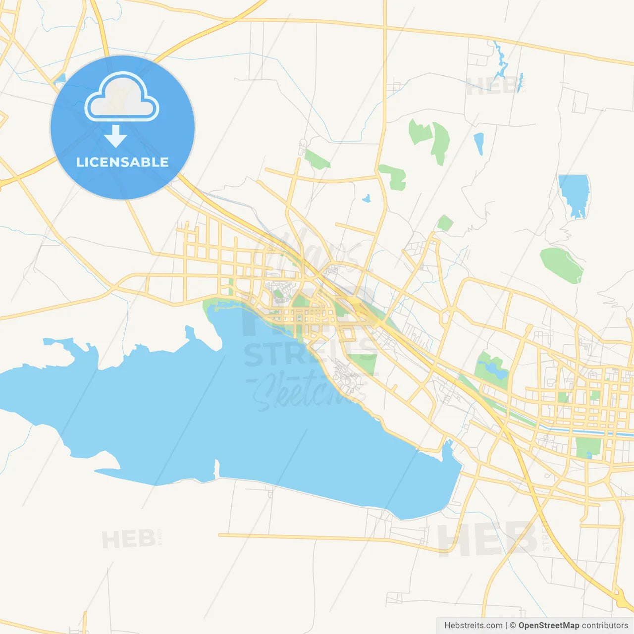 Printable street map of Pingdingshan, China