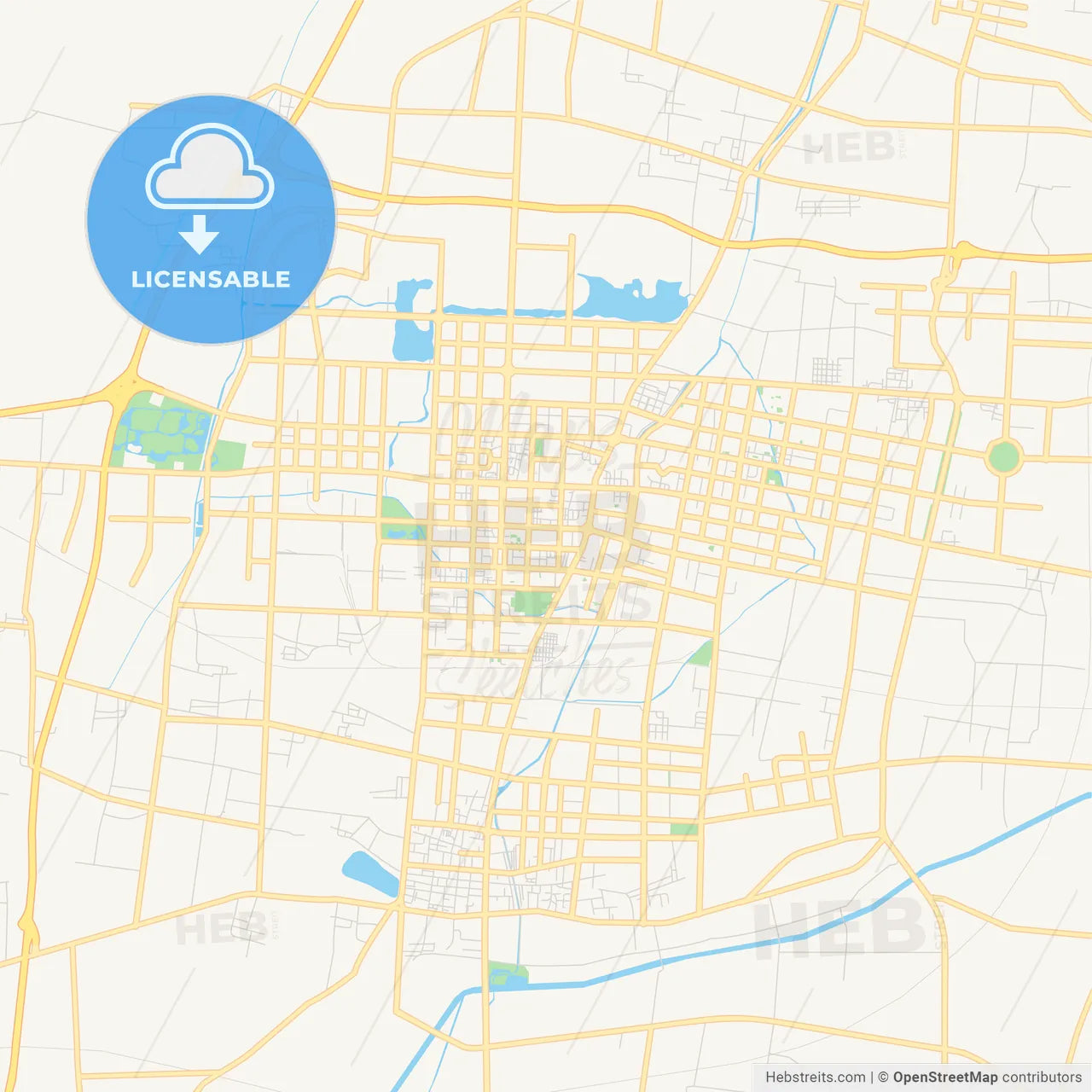 Printable street map of Puyang, China