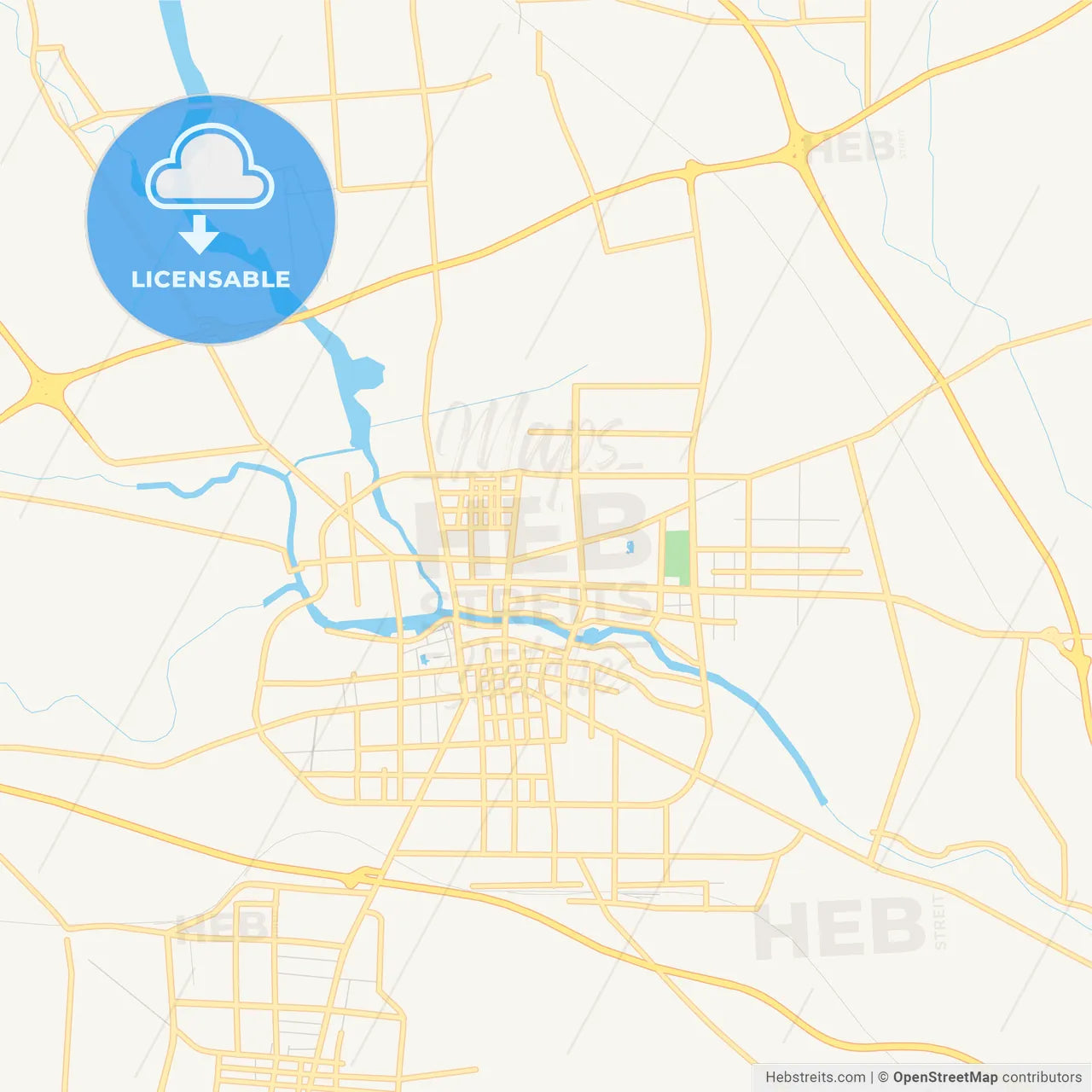 Printable street map of Zhoukou, China