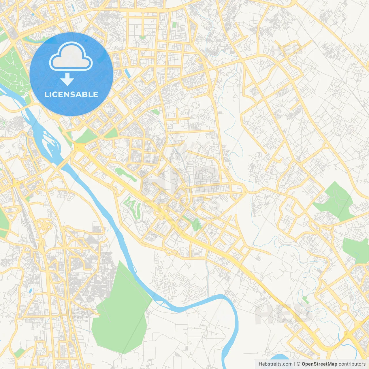 Printable street map of Noida, India