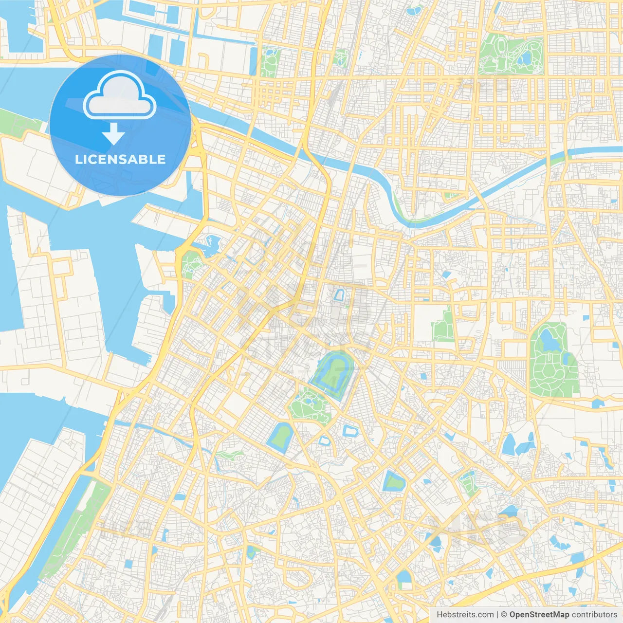 Printable street map of Sakai, Japan