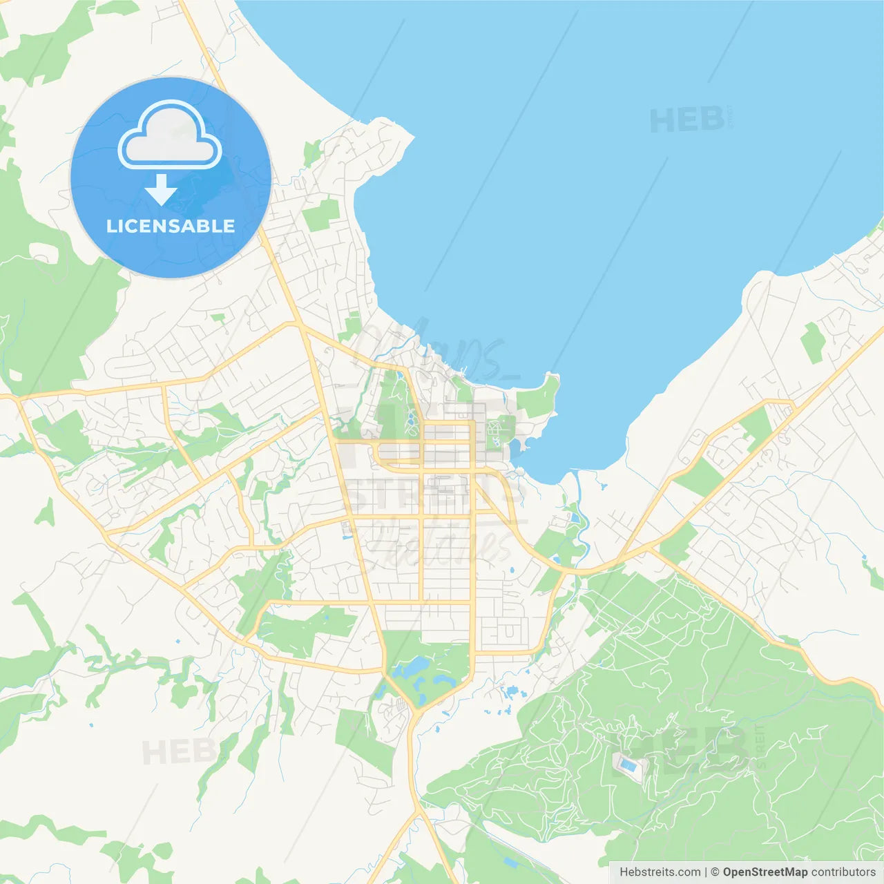 Printable street map of Rotorua, New Zealand
