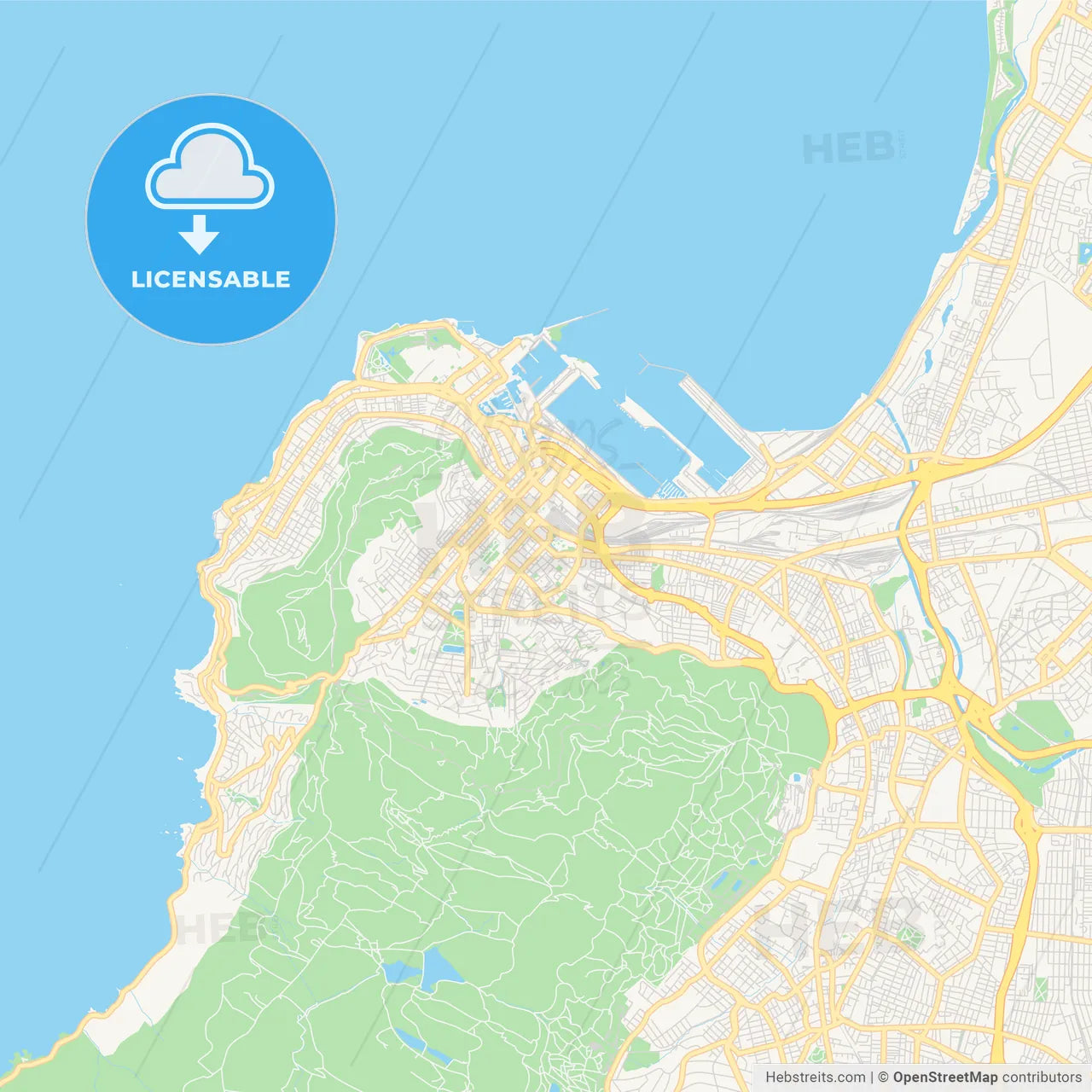 Printable street map of Cape Town, South Africa