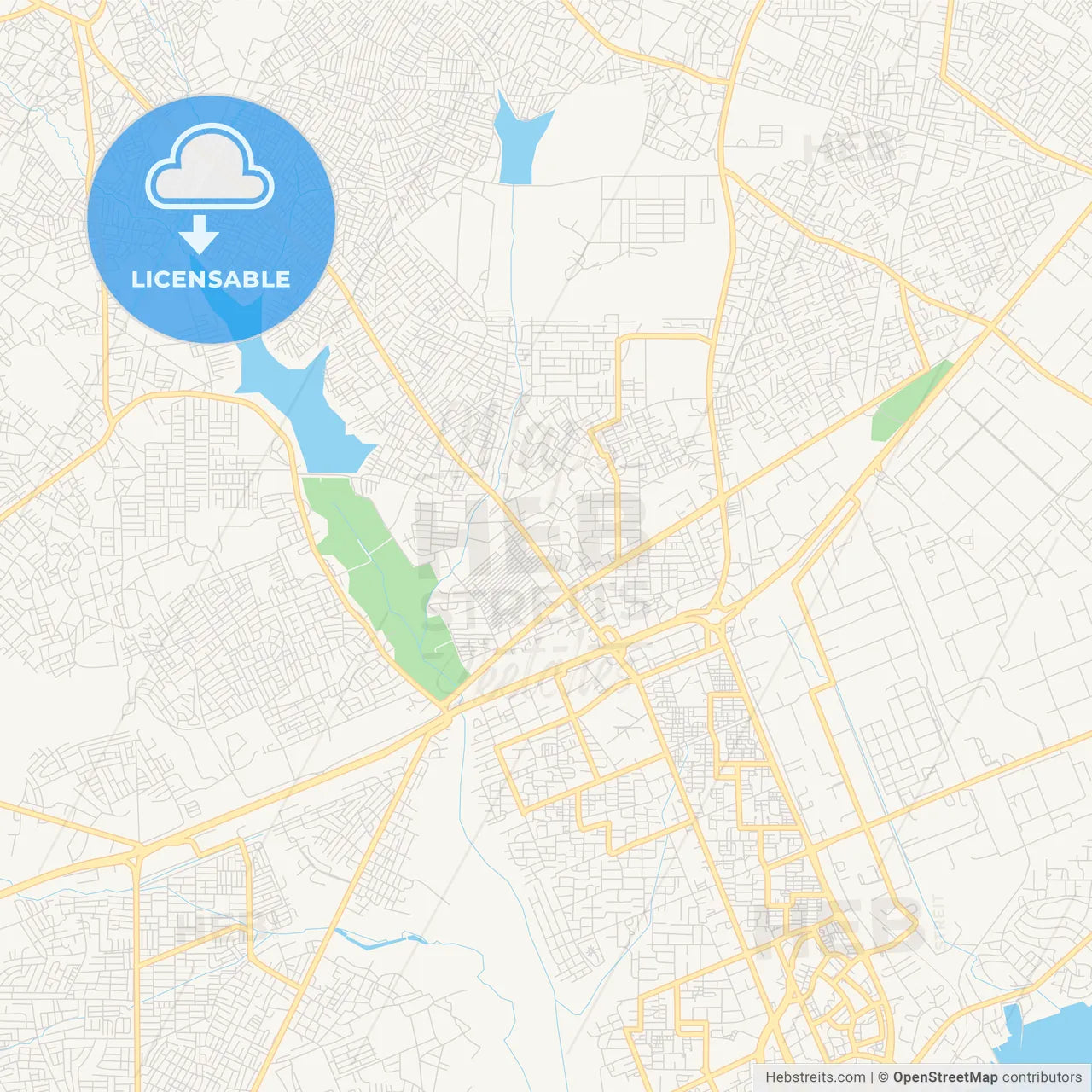 Printable street map of Atsiaman, Ghana