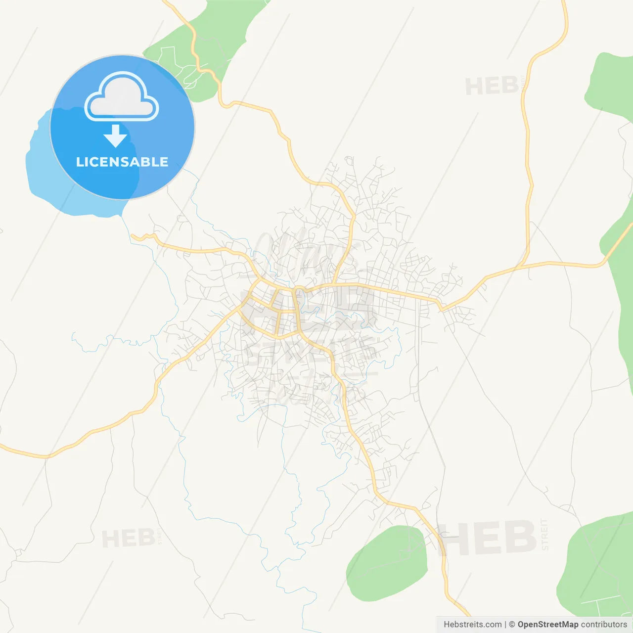 Printable street map of Kumba, Cameroon