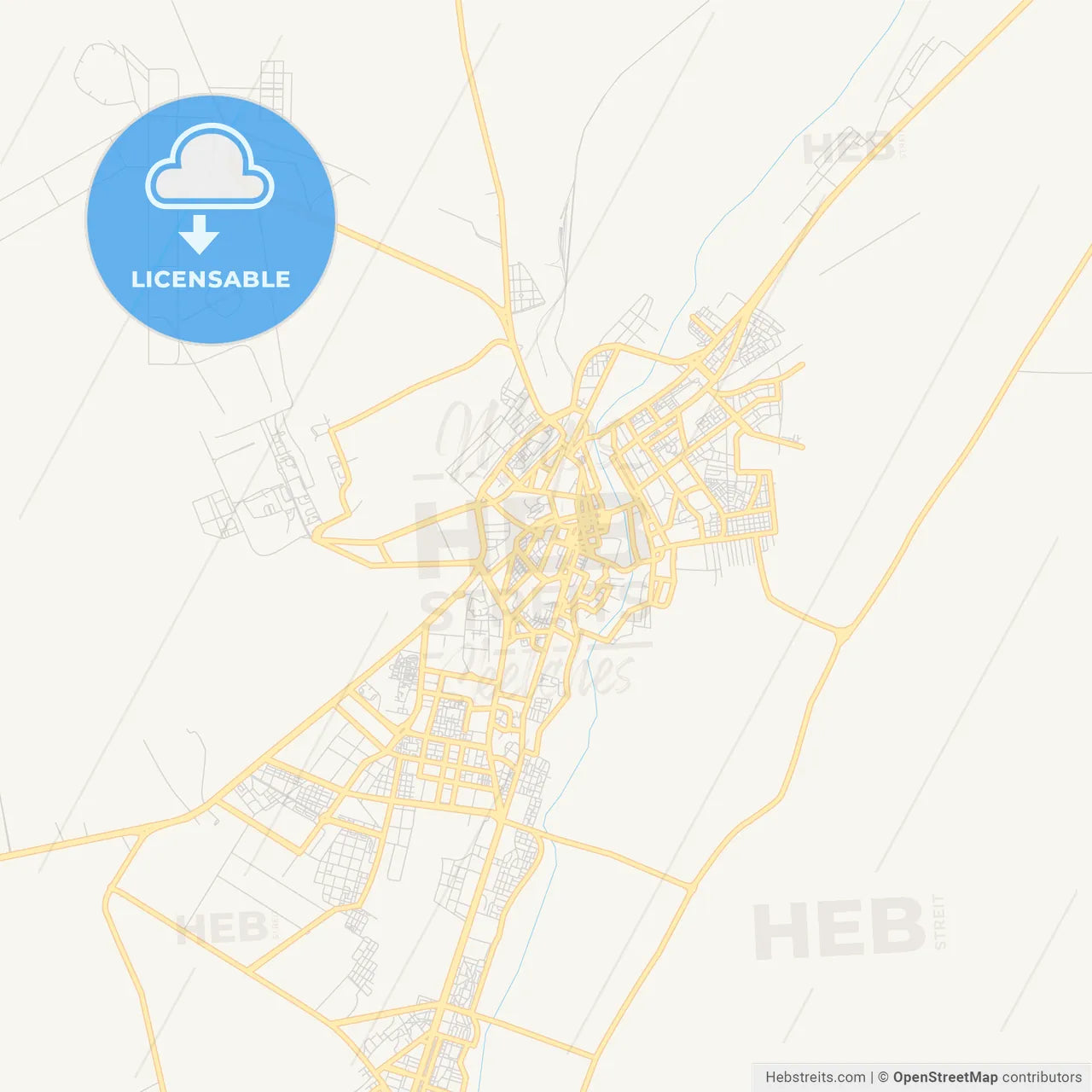 Printable street map of Bechar, Algeria