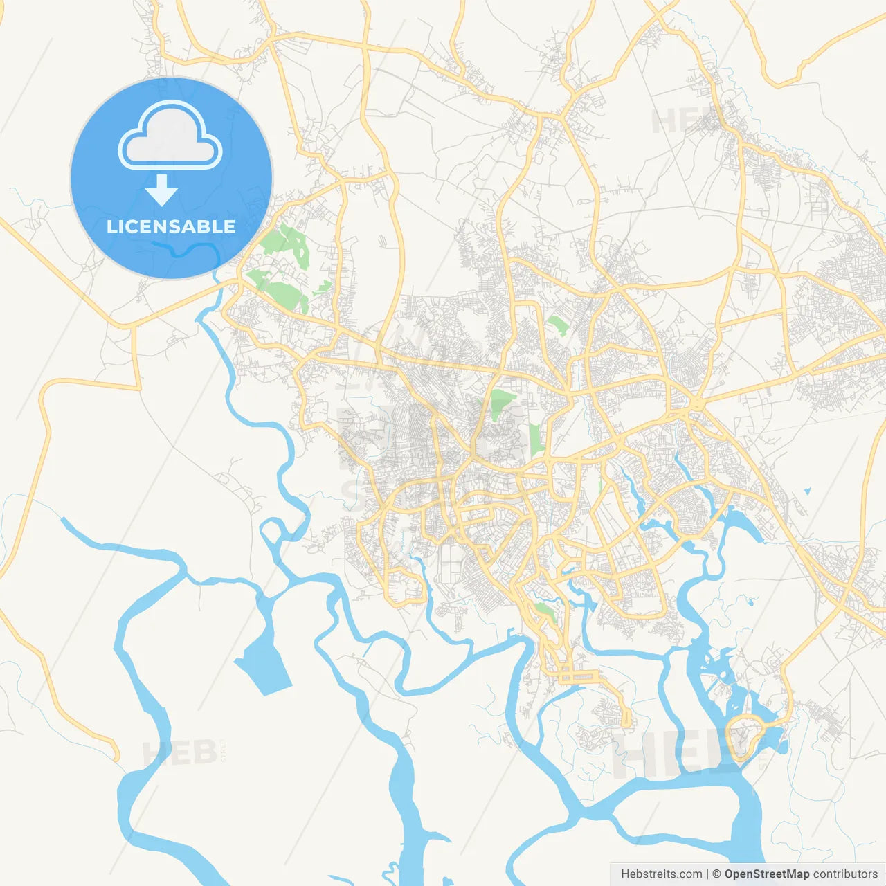 Printable street map of Buguma, Nigeria