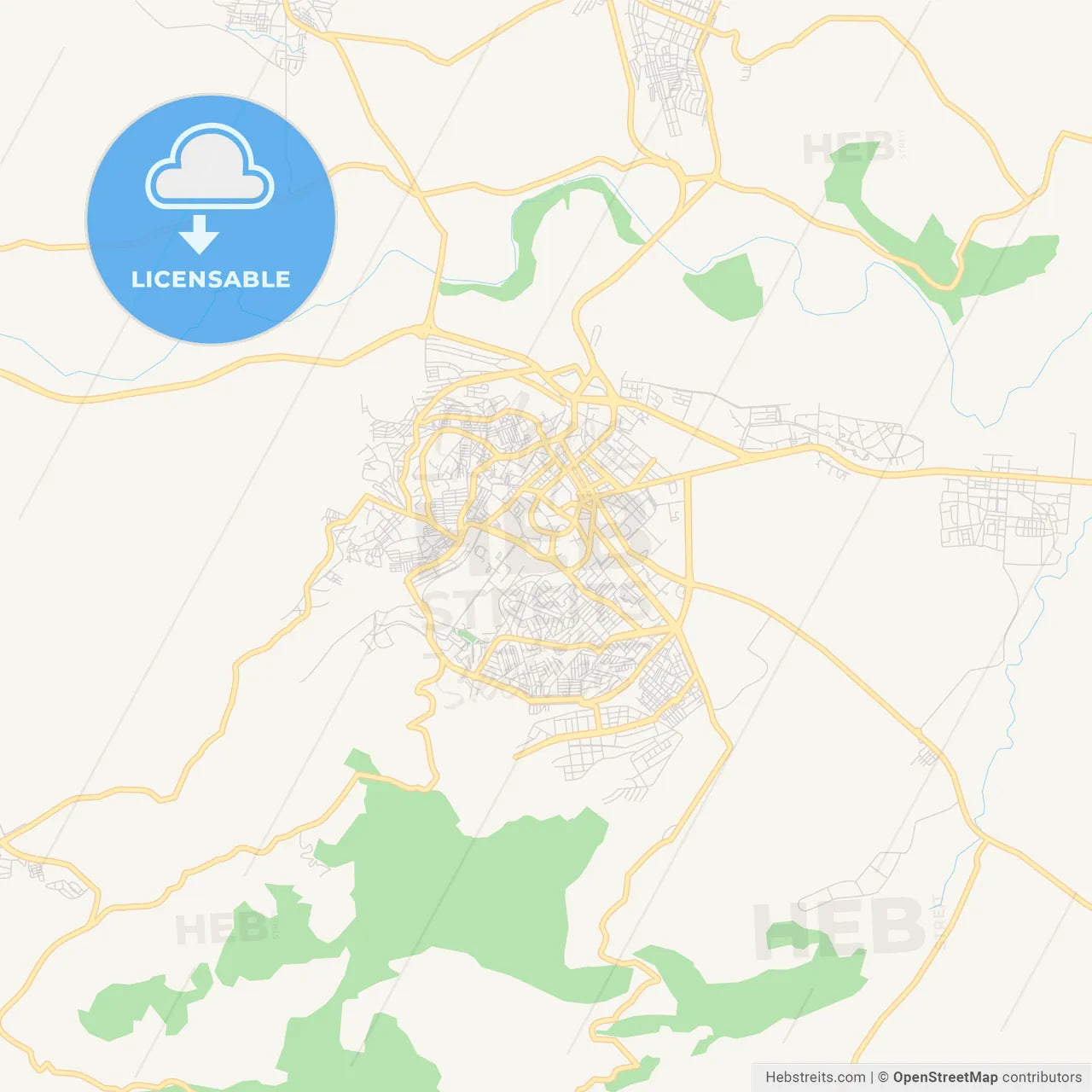 Printable street map of Guelma, Algeria