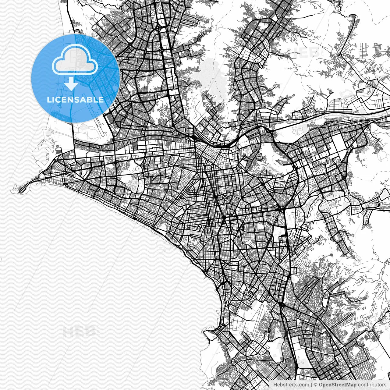 Vector PDF map of Lima, Peru