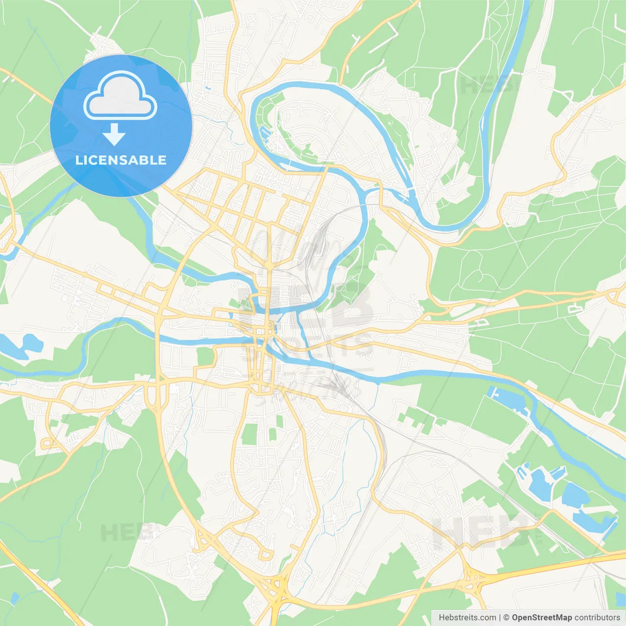 Charleville-Mezieres, France Vector Map - Classic Colors