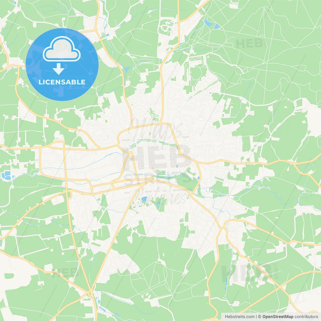 Lemgo, Germany Vector Map - Classic Colors