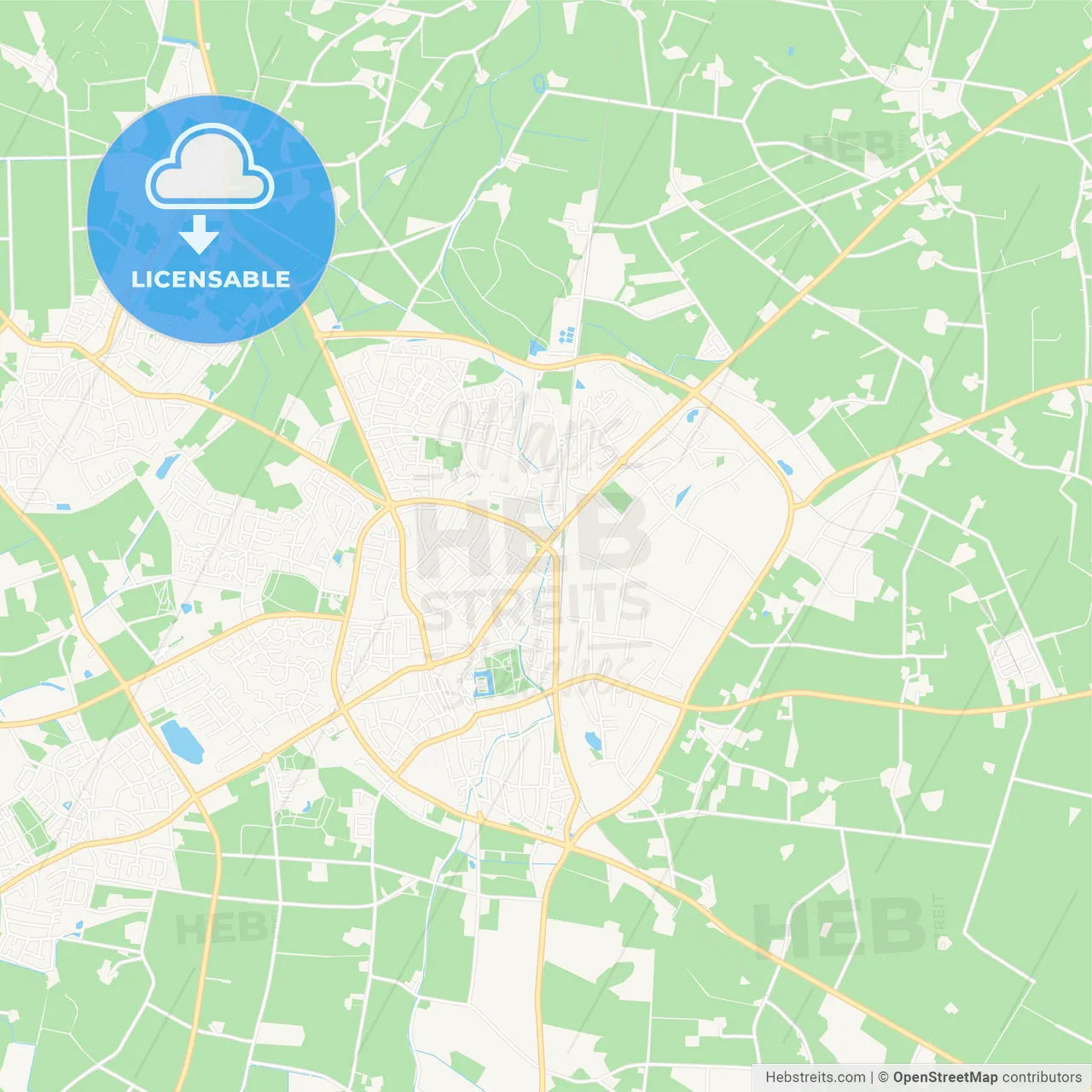 Ahaus, Germany Vector Map - Classic Colors