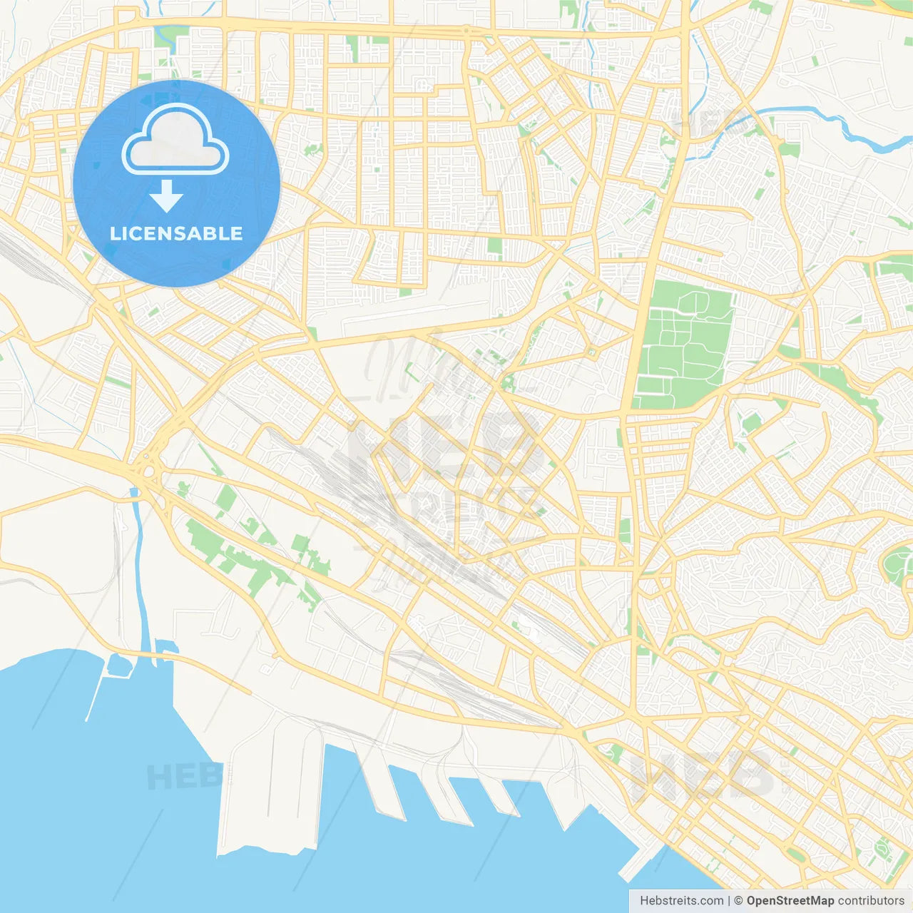 Ampelokipoi, Greece Vector Map - Classic Colors