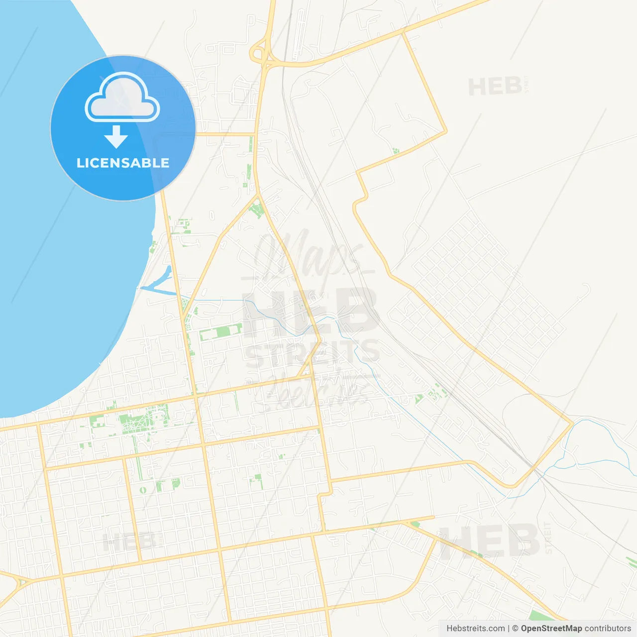 Kokshetau, Kazakhstan Vector Map - Classic Colors