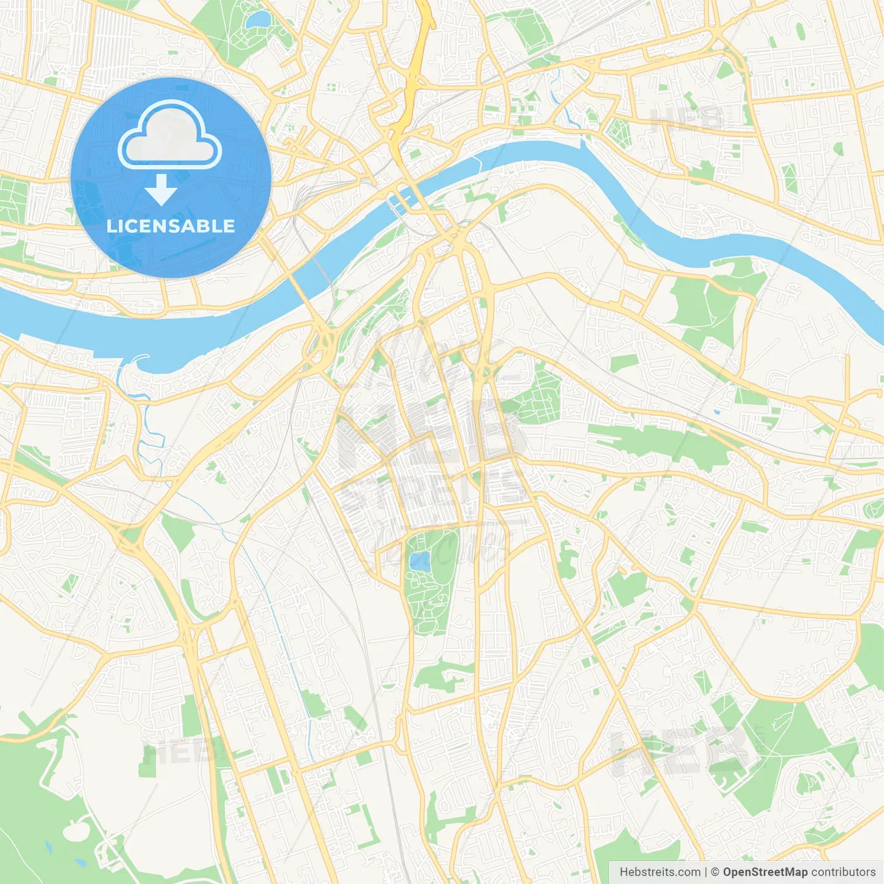 Gateshead, England Vector Map - Classic Colors