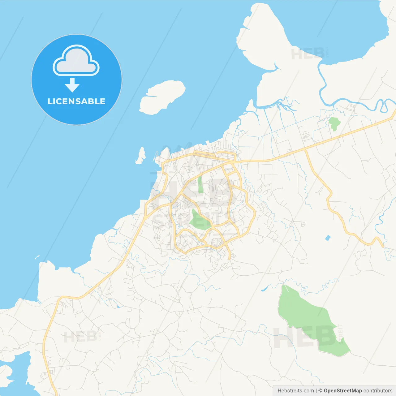 Printable street map of Lautoka, Fiji